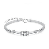 Swarovski Crystal Mesh Bracelet in 18K White Gold Plated