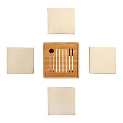 Tea table Bamboo stool Coffee table with 4 Cushions