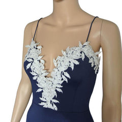 V Neck Floral Lace Evening Party Ladies Dress