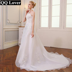 Vintage Belt Long Train Wedding Dress
