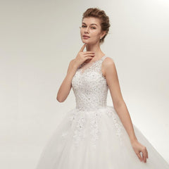 Vintage Lace Up Ball Wedding Dress