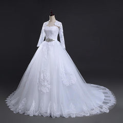 Wedding Dress Ball Gown/ Princess Style Lace Vintage Plus Size Available with Jacket