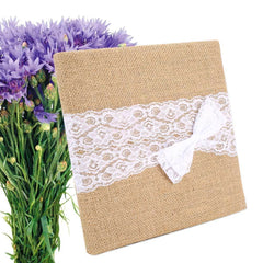 Wedding Rustic Burlap Signature Guest Book 22 pages