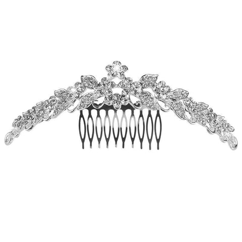 Wedding Tiara Rhinestones Crystal Flower Comb