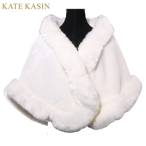 Winter Faux Fur Tippet Ivory  Shawl