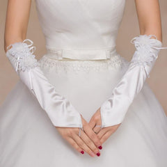 Womens Elbow Length  Long Fingerless