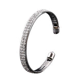 Womens Fashion Gold Crystal Rhinestone Open Bangle Cuff