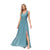 New V-neck Sleeveless Evening Dress Women Chiffon Long Party Dress A-line Side Split robes Formal Long Bridesmaid Dress