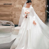 Elegant Vintage Satin Wedding Dress