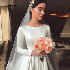 Elegant Vintage Satin Wedding Dress