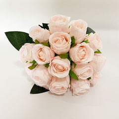 Artificial Bridal Bouquet Romantic Fake Silk Ivory Bridemaid Roses Tossing Bouquet For Wedding Ceremony Anniversary Party Decor