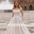 Lhuilier A-line Scoop Neck Beaded Wedding Dresses 2022 Lace Appliques Long Sleeves Court Train Floor Length Bridal Dress