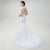 Vestido De Noiva White Backless Lace Mermaid Wedding Dress 2023 Short Sleeve Wedding Gown Bride Dress FSM-453M