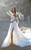 Soft Tulle Removable Long Sleeves Gown