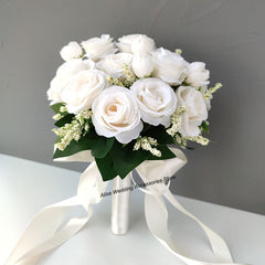 Silk Flowers Roses Artificial Bouquet