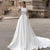 Elegant Satin Wedding Dresses Long Sleeve Lace Bride Gown Illusion Back Wedding Gown Covered Back Vestido de novia 2020