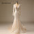 2020 Stunning Beading Mermaid Tulle Wedding Dress V Neck Appliques Fish Tail Long Train Bride Dress Open Back