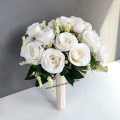 Silk Flowers Roses Artificial Bouquet