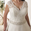 Cap Sleeve Plus Size Wedding Dress Robe De Mariee V-neck Sleeveless Beading Sashes Ball Gown Organza Wedding Dresses