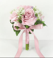 Lovegrace Bride Rose Bouquet Wedding Supplies Bridesmaid Rose Baby's Breath Bouquet Flower Arrangement DIY Home Party Prom Decor