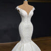 Luxury Mermaid Wedding Dresses Beading Lace Appliques Sleeveless Bridal Dress Court Train Vestido de Noiva