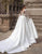 Elegant Satin Wedding Dresses Long Sleeve Lace Bride Gown Illusion Back Wedding Gown Covered Back Vestido de novia 2020