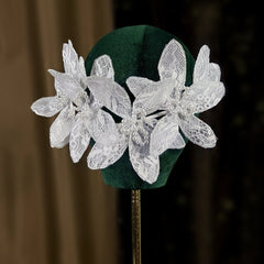 Flower Hairband Bridal Hair Jewelry Pearl Crystal Headband Elegant Birthday Party Tiara Crown Wedding Hair Accessories For Women