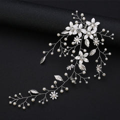 Bridal Gold Flower Leaf Headband Wedding Dress Accessories Bridal headdress hair .