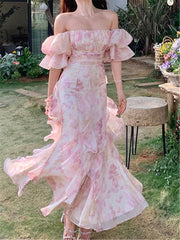 Floral Off Shoulder Gown