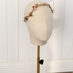 Bridal Hair Vine Crown Antique Gold Color Leaf Wedding Headband Tiara Handmade Floral Women Hair Piece Accessories