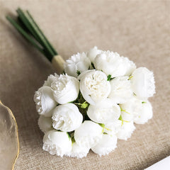 1 Bouquet 27 heads Artificial Flowers Peony Autumn Silk Fake Flowers for DIY Living Room Home Garden Wedding Decoration