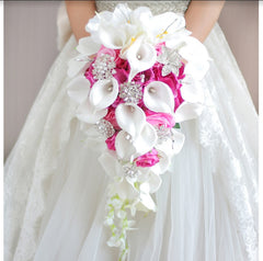 bridal calla lily holding flower wedding bride holding flower white calla lily rose water drop hand holding bouquet