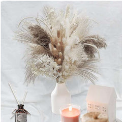 80PCS Natural Dried Pampa Grass Bouquet,Boho Home Decor Bouquet, Phragmites Dried Flowers,Bouquet for Wedding Ramadan Decoration