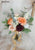 JaneVini Vintage Orange Flowers European Bridal Bouquets Artificial Eucalyptus Silk Roses Wedding Fake Bouquet Accessories 2023