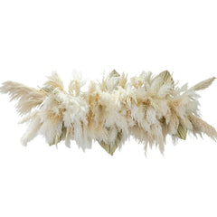 Natural Dried Pampas Grass Fluffy Bouquet Boho Palm Fan Leaf Dried Flower Wedding Arch Decor Home Living Room Flower Arrangement