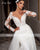 New Romantic Scoop Neck Beading Long Sleeves Mermaid Wedding Dress 2023 Gorgeous Appliques Detachable Train Trumpet Bridal Gown