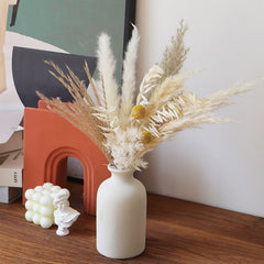 Pampas Dried Flowers Mix Bouquet for Home Decor Living Room Real Reeds Grass Northern Europe Garden Decoration with Baby Breath