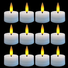 1/12Pcs Flameless LED Candle Lights Flashing Battery Powered Candles Tea Lights For Birthday Wedding Party Xmas Decors Lighting