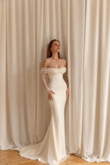 Sequined Mermaid Wedding Dresss With Detachable Train