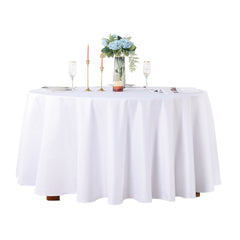 Table Cloth Round Tablecloths Wedding Pure White Table Cover Christmas Birthday Party Table Cloths for Events Home Dining Decor