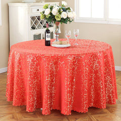 Polyester Jacquard Round Tablecloth Wedding Table Cover Cloth Damask Pattern Table Decoration Hotel Restaurant Party Banquet