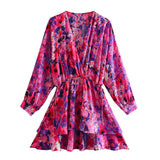 Double Layer Ruffles A Line Floral Dress