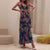 Summer Dresses For Women 2023 Sexy Split Long Dresses Beach Floral Dress Open Back Bow Knot Open Collar Slit Dress Vestidos
