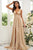 BABYONLINE A-Line Elegant Jersey Ruffles V-neck Sleeveless Bridesmaid Dresses High Slit Wedding Guest Party Backless Evening