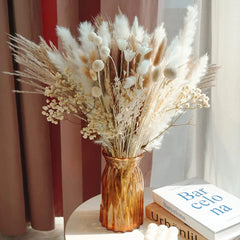100Pcs Dried Pampas Grass Premium Bouquet Boho Home Decor Dry Flower Eucalyptus Leaf Small Reed Wedding Decoration Arrangement