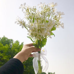 Botanical Wedding Bridal Bouquet Bridesmaid Hand Tied Artificial Flower Decoration Festive Party Wrist Flower Bridesmaid Bouquet