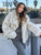 TRAF Metal Color Sequin Woven Jacket For Women Loose Stand Collar Long Sleeve Coat 2023 Autumn Winter Chic Female Outerwear