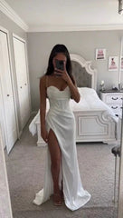 Elegant Open Back Long Slit Dress