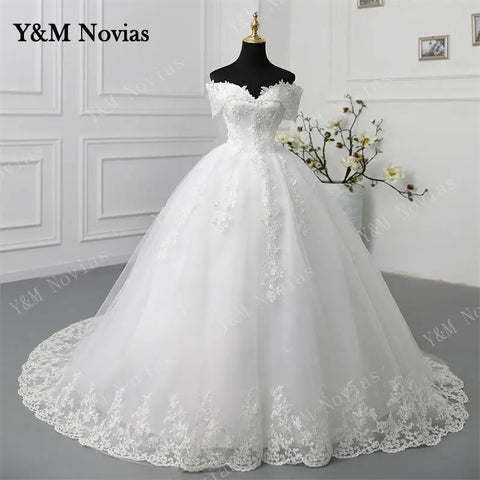 Stunning Y&M Novias Off Shoulder Wedding Dress