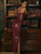 Sexy Woman Strapless Burgundy Slim Leather Long Dress Elegant Back Lace Up Side Slit Sleeveless Dresses 2025 Evening Party Robe